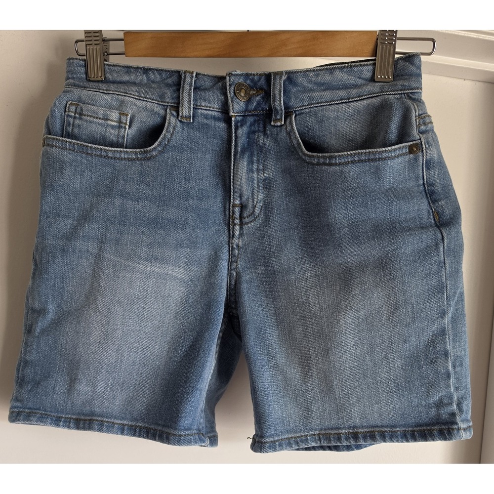 Fat Face Women's Shorts Size 6 Blue Solid Casual Cotton Chino Bermuda